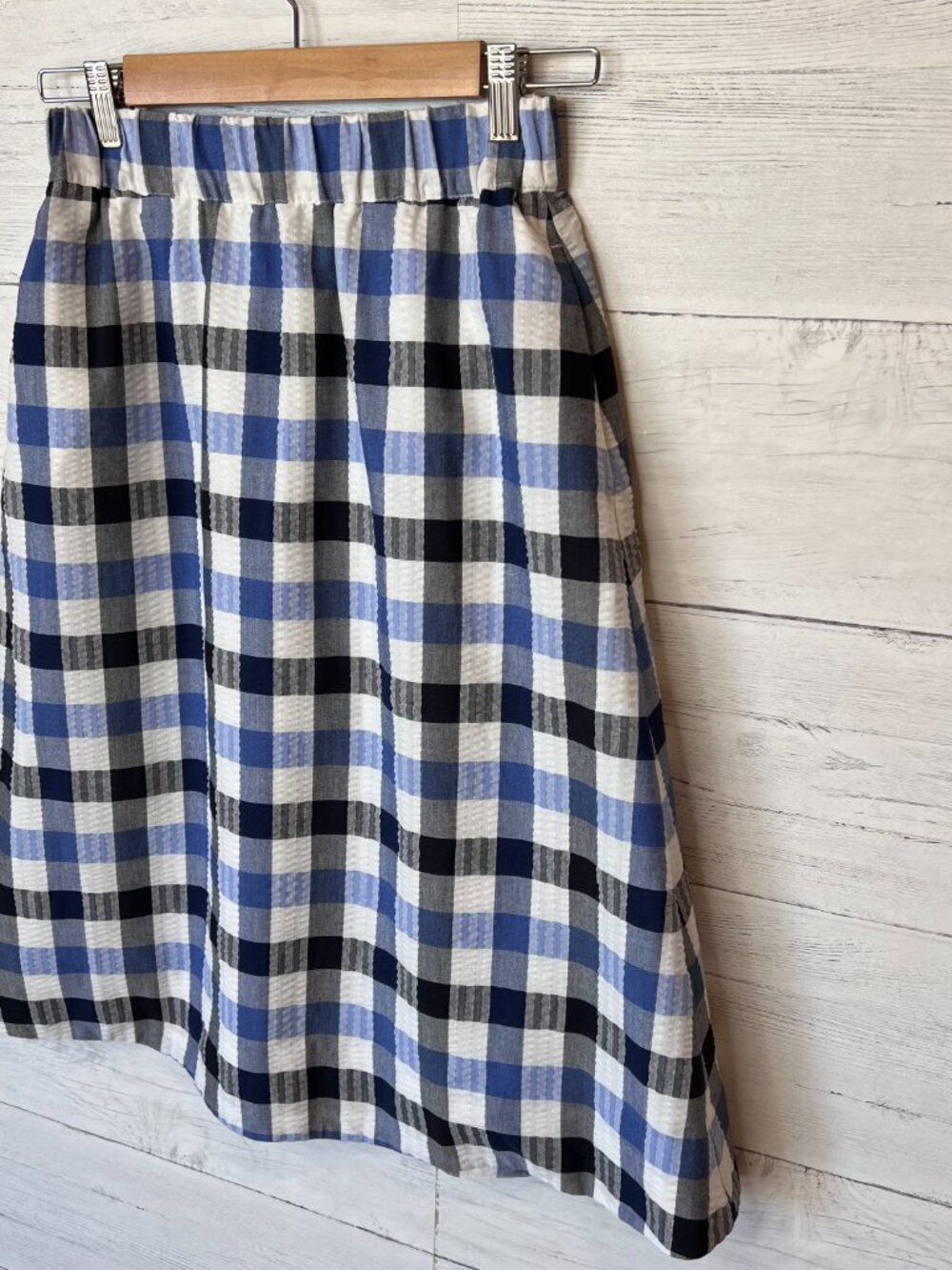 1901 Skirt Womens Size XS Blue Plaid A Line Preppy Academia Lined Knee Length - Picture 5 of 12